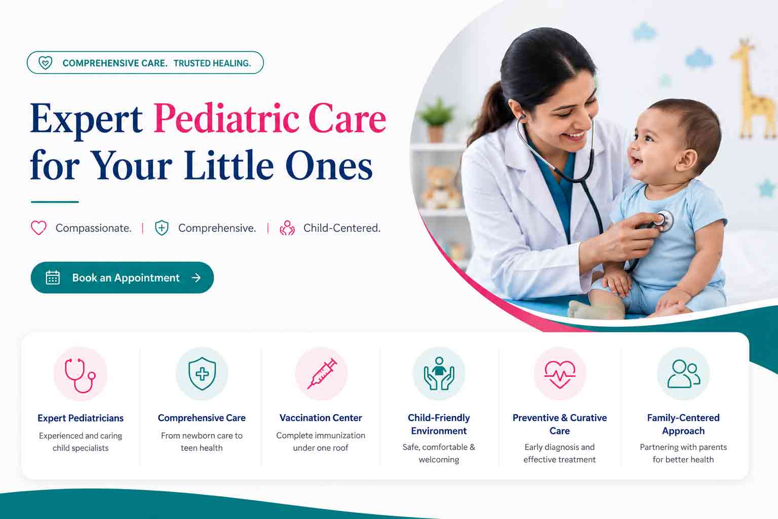 Best Pediatric Care in Raichur – Pediatrician Examining a Healthy Baby at Ratnagarbha Multi Speciality Hospital