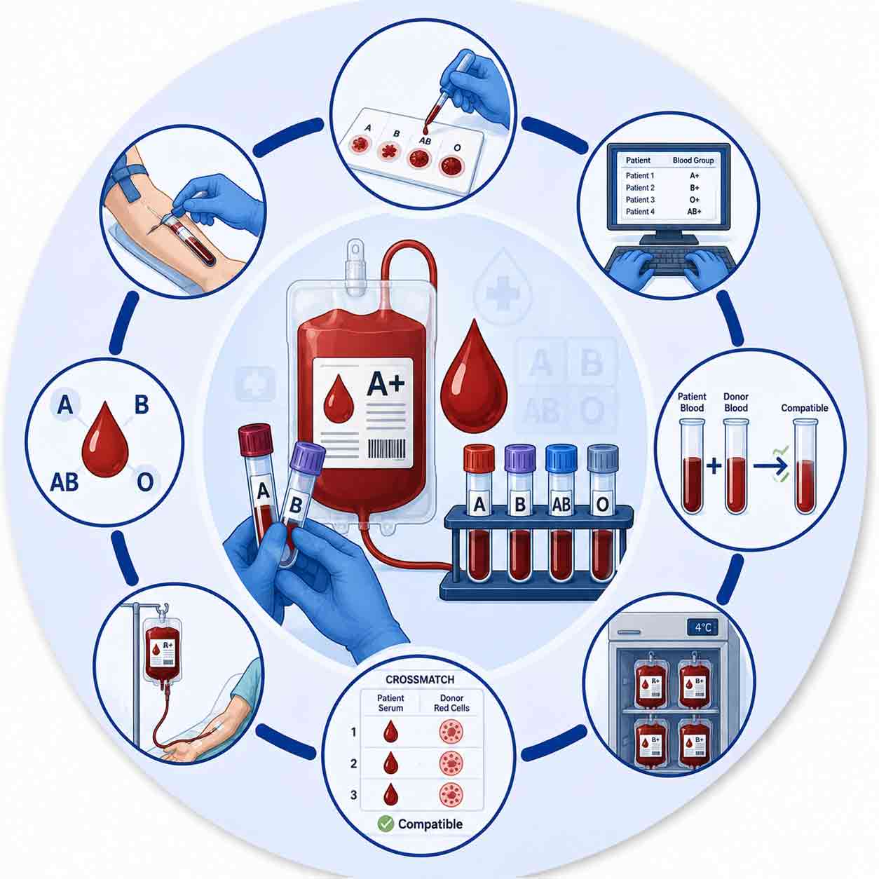 Blood grouping, cross-matching, and transfusion services
